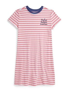 Polo Ralph Lauren Striped Logo Cotton Jersey Dress for Girls